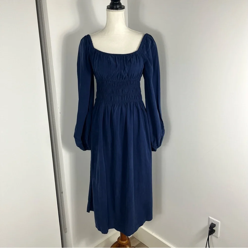 Hill House Jasmine nap dress long sleeve smocked